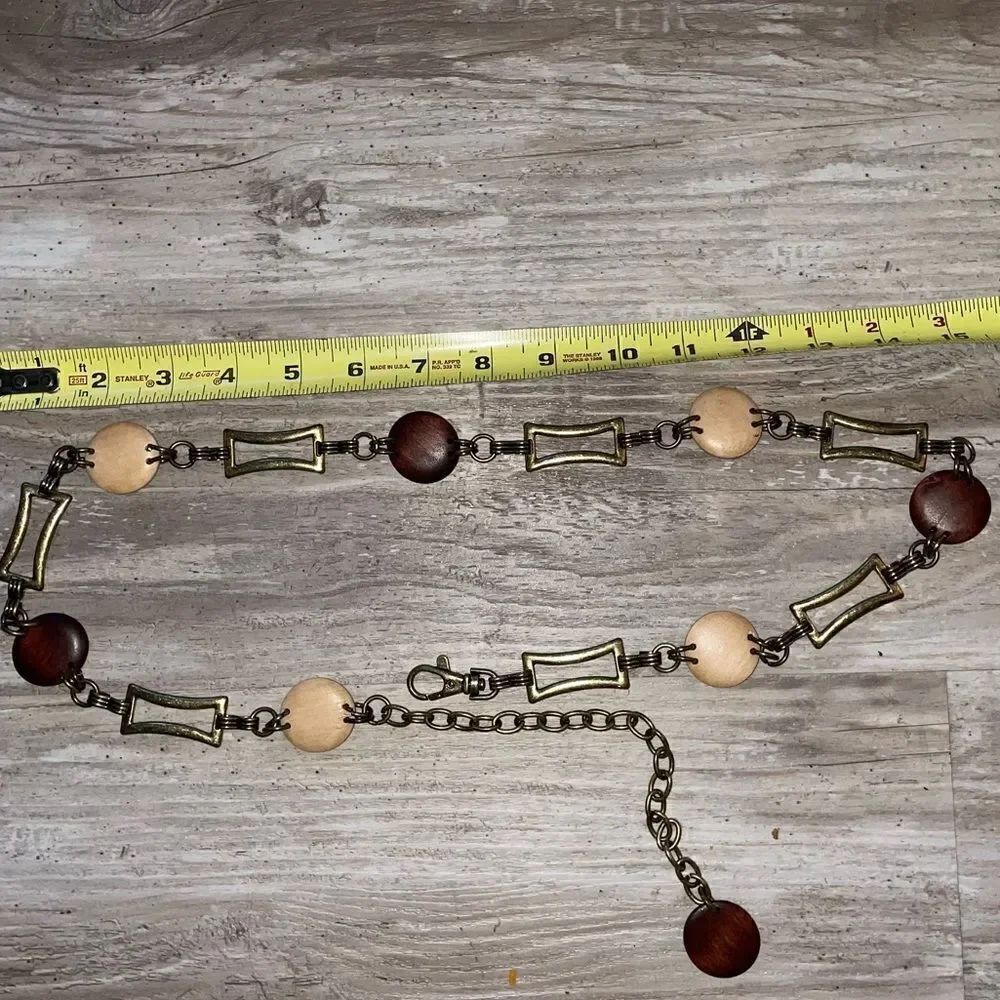 VINTAGE chain-wooden disks adjustable belt